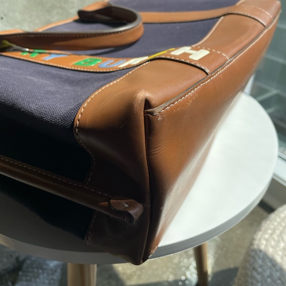 SOLD Tory Burch Perry Medium Multi-Stripe Canvas Tote - Picture 11 of 14